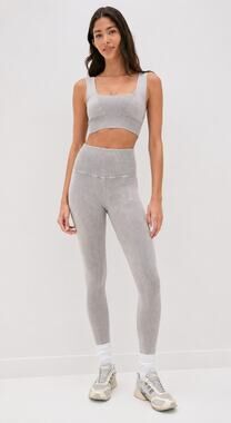 FP Movement Good Karma Square Neck Sports Bra Leggings Set Gray XS